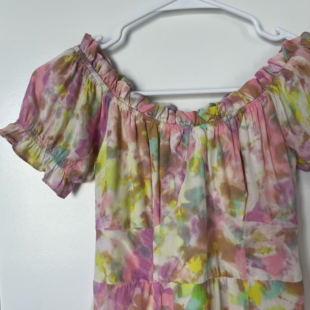ASTR the Label Imagine Tie Dye Off Shoulder Mini Dress